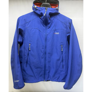 Rab Baltoro Alpine Polartec Power Shield Blue Stretchy Hooded Jacket Mens Large